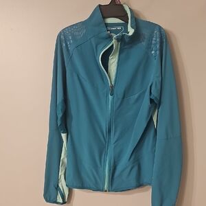 Salomon Teal and Light Blue Running Jacket